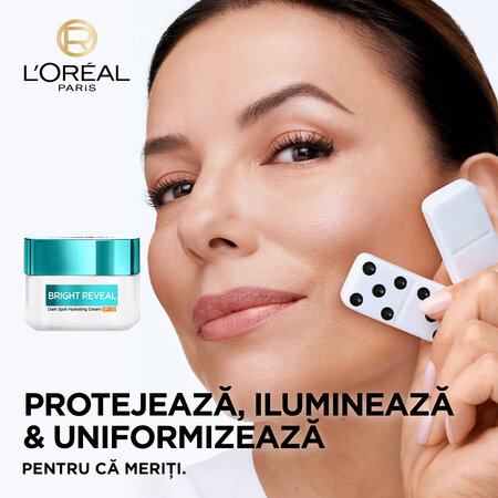 Crema hidratanta impotriva petelor pigmentare cu SPF 50+ Bright Reveal, 50 ml, Loreal Paris 630937