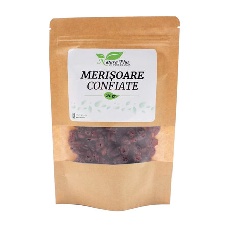 Merisoare confiate, 250 ml, Natura Plus