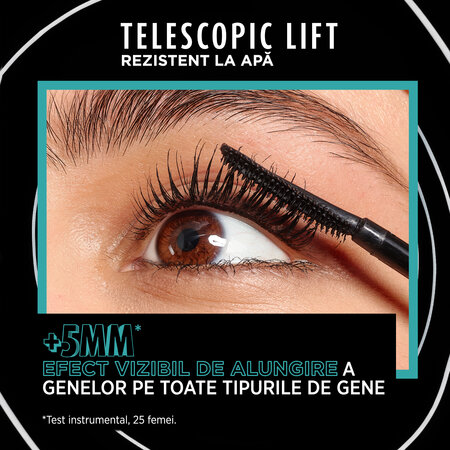 Mascara Telescopic Lift Waterproof, 9.9 ml, Loreal Paris 631023