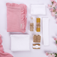 Set trusou muselina cu volanase, 8 piese, +0 luni, Roz, Twindeco 631364