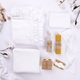 Set trusou muselina cu volanase, 8 piese, +0 luni, Alb, Twindeco 631378