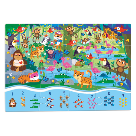Puzzle pentru copii 1 2 3 Jungla, 3 ani+, Ludattica 631497
