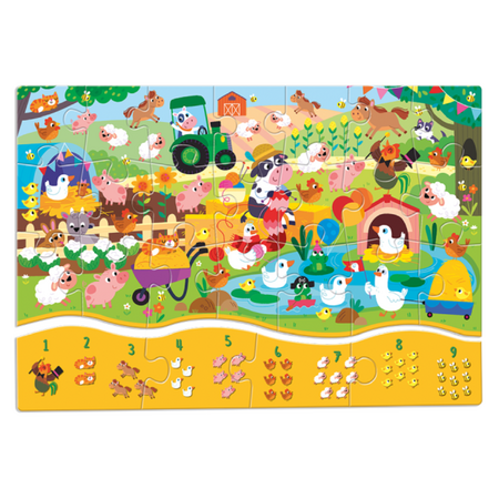 Puzzle pentru copii 1 2 3 Ferma, 3 ani+, 25 piese, Ludattica 631508