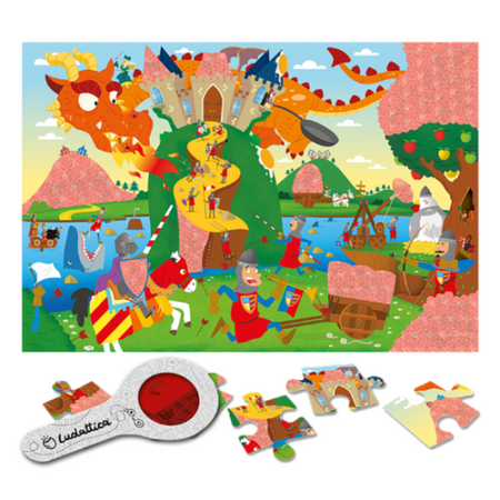 Puzzle pentru copii Asaltul Castelului, 3 ani+, 24 piese, Ludattica 631643