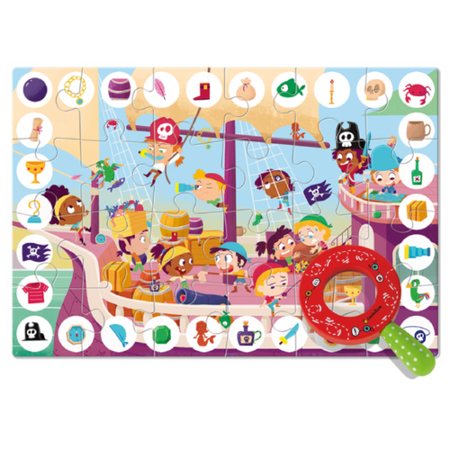 Puzzle pentru copii Zoom - Piratii, 3 ani+, 24 piese, Ludattica 631658
