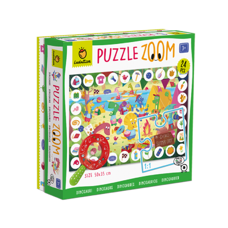 Puzzle Zoom pentru copii Dinozauri, 3 ani+, Ludattica