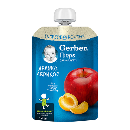 Piure natural din mar si caise, 150 g, Gerber