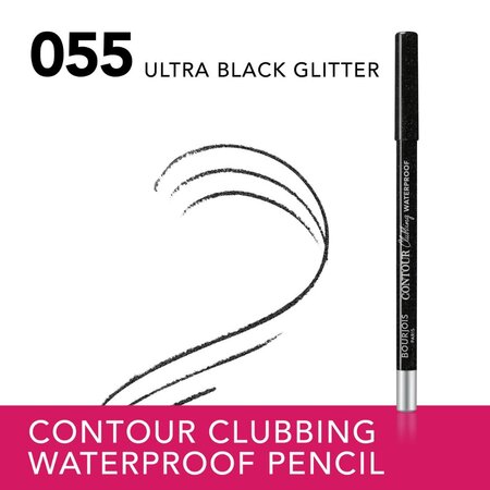 Creion de ochi Contour Clubbing, 55 Black Glitter, 1.2 g, Bourjois 631900