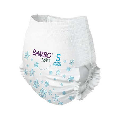 Scutec chilotel pentru baie Ecolabel, Marime S, 7-12 kg, 12 bucati, Bambo Nature 632009