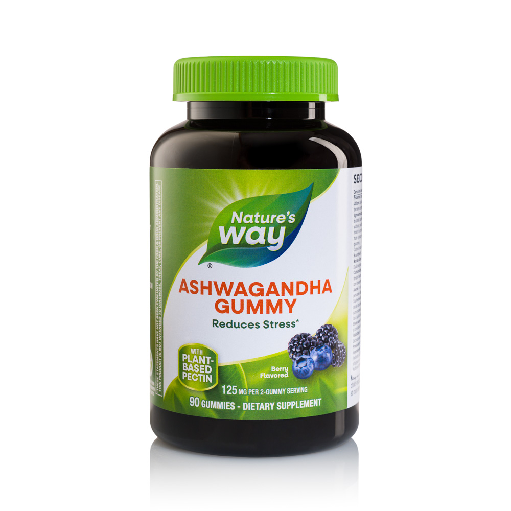 Ashwagandha Gummy, 125 mg, 90 bucati, Fructe de padure, Nature's Way