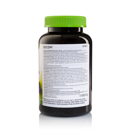 Ashwagandha Gummy, 125 mg, 90 bucati, Fructe de padure, Nature's Way 776327