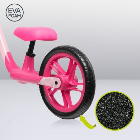 Bicicleta fara pedale Alex cu roti din spuma EVA, 3+ ani, BubbleGum, Lionelo 632662