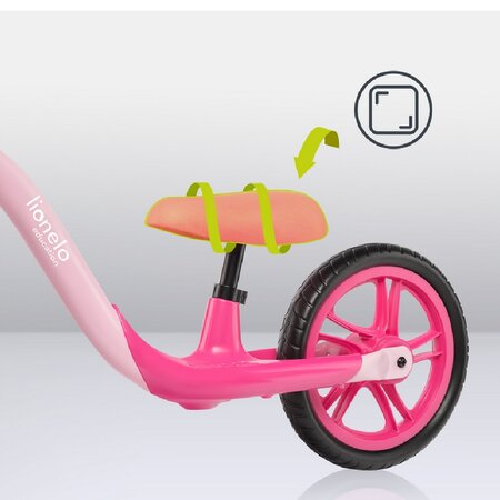 Bicicleta fara pedale Alex cu roti din spuma EVA, 3+ ani, BubbleGum, Lionelo 632659