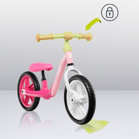 Bicicleta fara pedale Alex cu roti din spuma EVA, 3+ ani, BubbleGum, Lionelo 632661