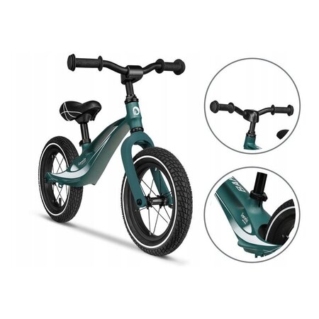 Bicicleta fara pedale Bart Air cu roti gonflabile, 2+ ani, Green Forest, Lionelo 632743