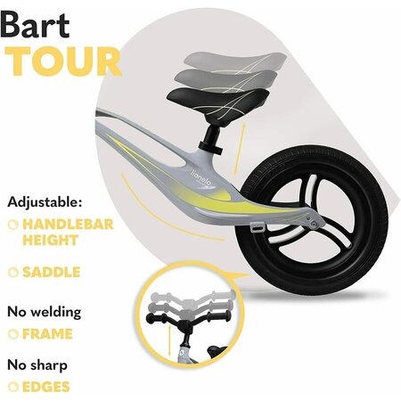 Bicicleta fara pedale Bart Tour, Grey Stone, Lionelo 632926