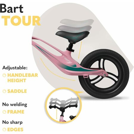 Bicicleta fara pedale Bart Tour, Pink BubbleGum, Lionelo 633018