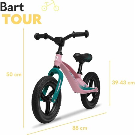 Bicicleta fara pedale Bart Tour, Pink BubbleGum, Lionelo 633009