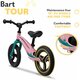 Bicicleta fara pedale Bart Tour, Pink BubbleGum, Lionelo 633017