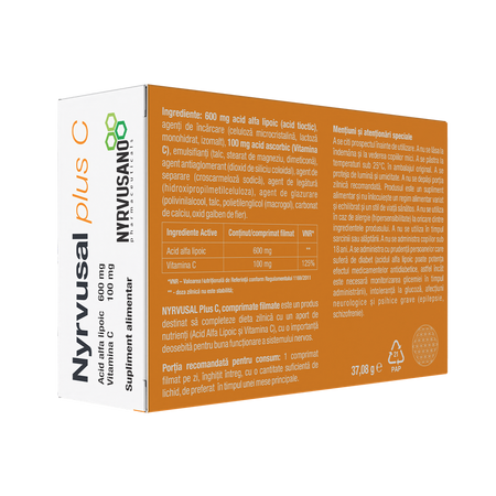 Nyrvusal plus C, 30 comprimate, Nyrvusano 788749