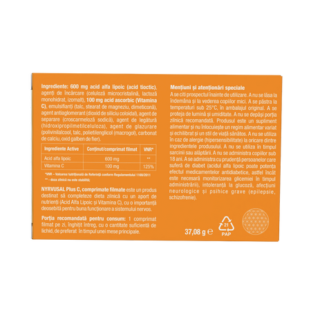 Nyrvusal plus C, 30 comprimate, Nyrvusano 788752