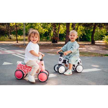 Bicicleta cu 4 roti din spuma EVA Sammy fara pedale, Pink Rose, 12 - 36 luni, Lionelo 633130