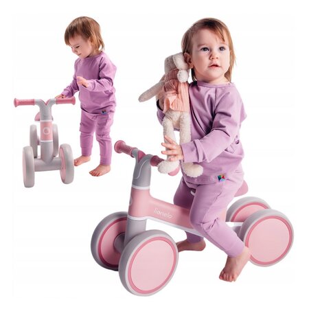 Bicicleta cu 4 roti Villy fara pedale, 12 - 36 luni, Pink Rose, Lionelo 633188