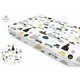 Cearceaf din bumbac cu elastic pentru patut, Childrens Journey Grey, 160x80 cm, MimiNu 633239