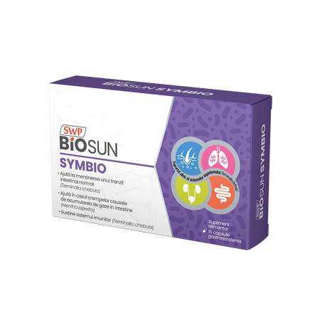 Biosun Symbio pentru tranzit intestinal, 15 capsule, Sun Wave Pharma 633249