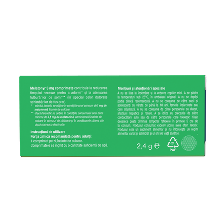 Melatonyr, 3 mg, 20 comprimate, Nyrvusano 788686