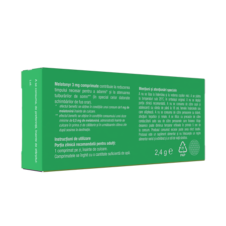 Melatonyr, 3 mg, 20 comprimate, Nyrvusano 788685