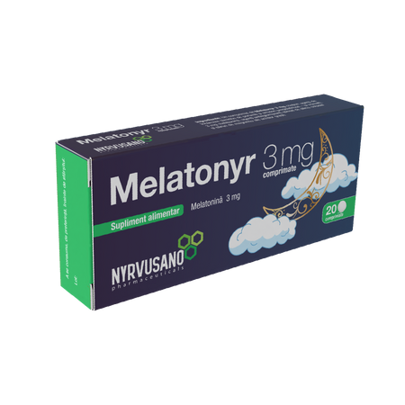 Melatonyr, 3 mg, 20 comprimate, Nyrvusano 788683