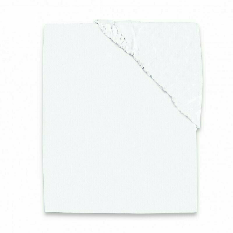 Cearceaf din bumbac cu elastic pentru patut Jerse, Alb, 160x80 cm, MimiNu