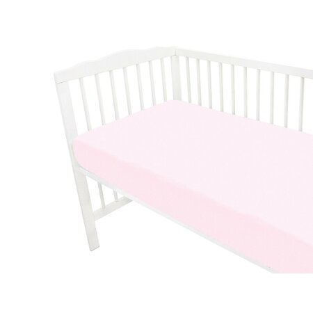 Cearceaf din jerse de bumbac cu elastic pentru patut, Light Pink, 120x60 cm, MimiNu 633401
