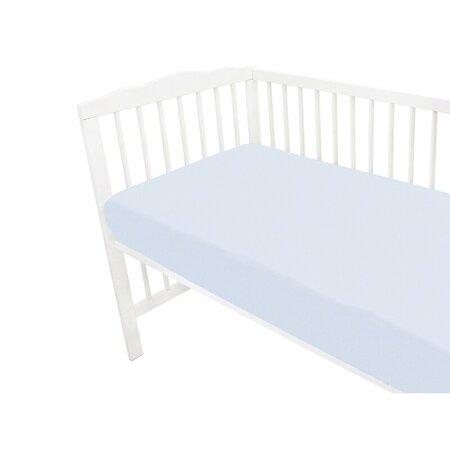 Cearceaf din jerse de bumbac cu elastic pentru patut, Light Blue, 140x70 cm, MimiNu 633432