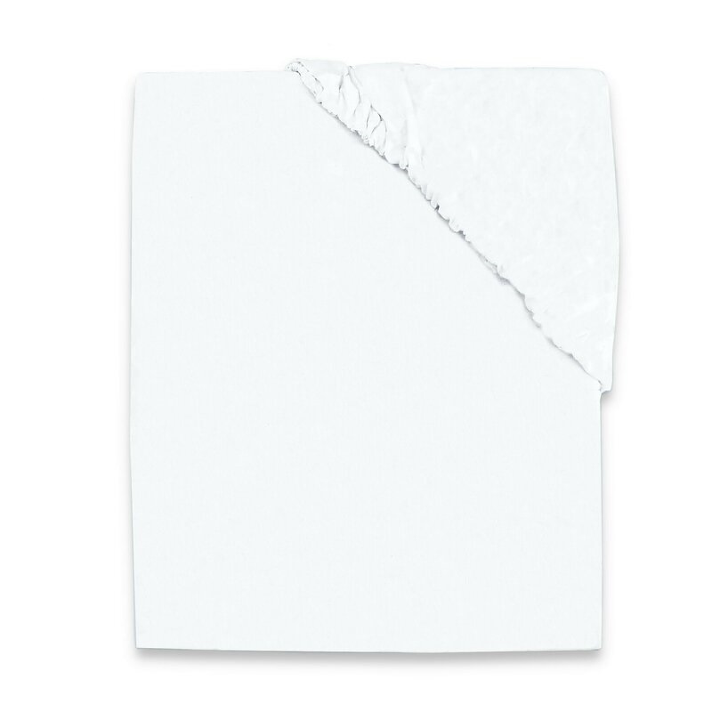 Cearceaf din jerse de bumbac cu elastic pentru patut, White, 140x70 cm, MimiNu