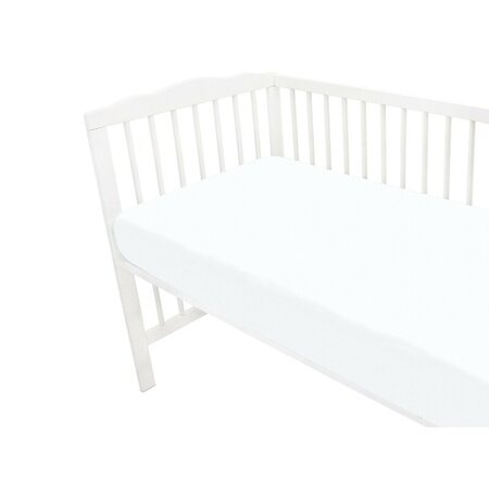 Cearceaf din jerse de bumbac cu elastic pentru patut, White, 140x70 cm, MimiNu 633452