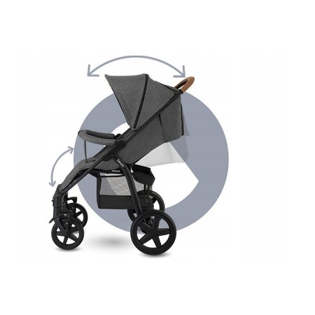 Carucior sport Annet Tour, de la nastere pana la 22 kg, Stone Grey, Lionelo 633676