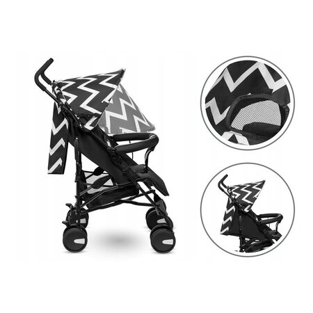 Carucior sport Elia, de la nastere pana la 15 kg, Black, Lionelo 633728