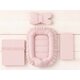 Set 4 in 1 Cosulet bebelus - Baby Cocoon cu volanase Royal, Powder Pink, 75x55 cm, MimiNu 792936