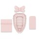 Set 4 in 1 Cosulet bebelus - Baby Cocoon cu volanase Royal, Powder Pink, 75x55 cm, MimiNu 633790