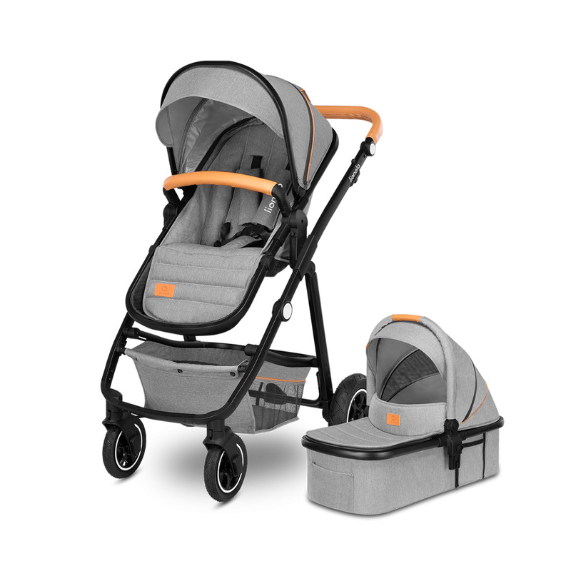 Carucior 2 in 1 Reversibil Amber, de la nastere pana la 22 kg, Grey Stone, Lionelo