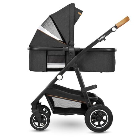 Carucior 2 in 1 Reversibil Amber, de la nastere pana la 22 kg, Grey Graphite, Lionelo 634001