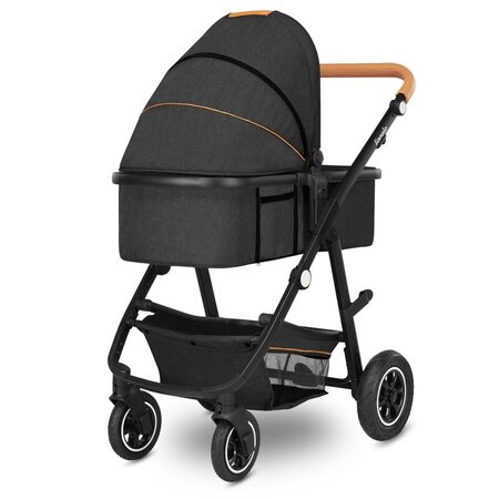 Carucior 2 in 1 Reversibil Amber, de la nastere pana la 22 kg, Grey Graphite, Lionelo 633999