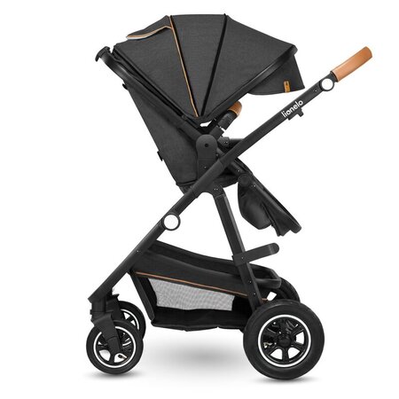 Carucior 2 in 1 Reversibil Amber, de la nastere pana la 22 kg, Grey Graphite, Lionelo 633979