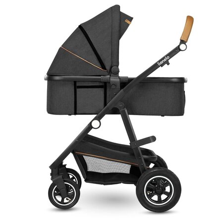 Carucior 2 in 1 Reversibil Amber, de la nastere pana la 22 kg, Grey Graphite, Lionelo 633990