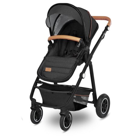 Carucior 2 in 1 Reversibil Amber, de la nastere pana la 22 kg, Grey Graphite, Lionelo 633981