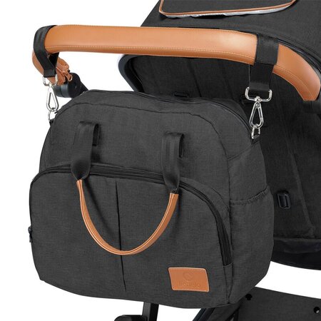 Carucior 2 in 1 Reversibil Amber, de la nastere pana la 22 kg, Grey Graphite, Lionelo 634014