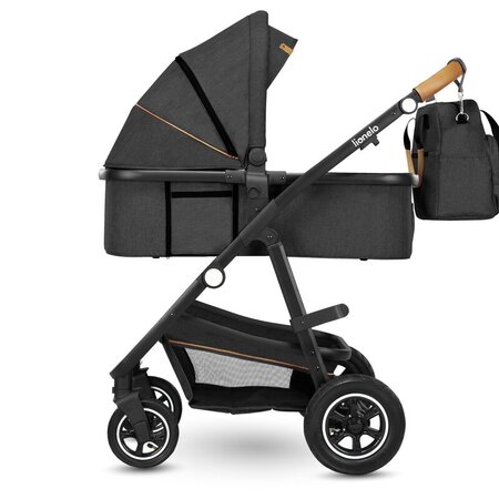 Carucior 2 in 1 Reversibil Amber, de la nastere pana la 22 kg, Grey Graphite, Lionelo 633993