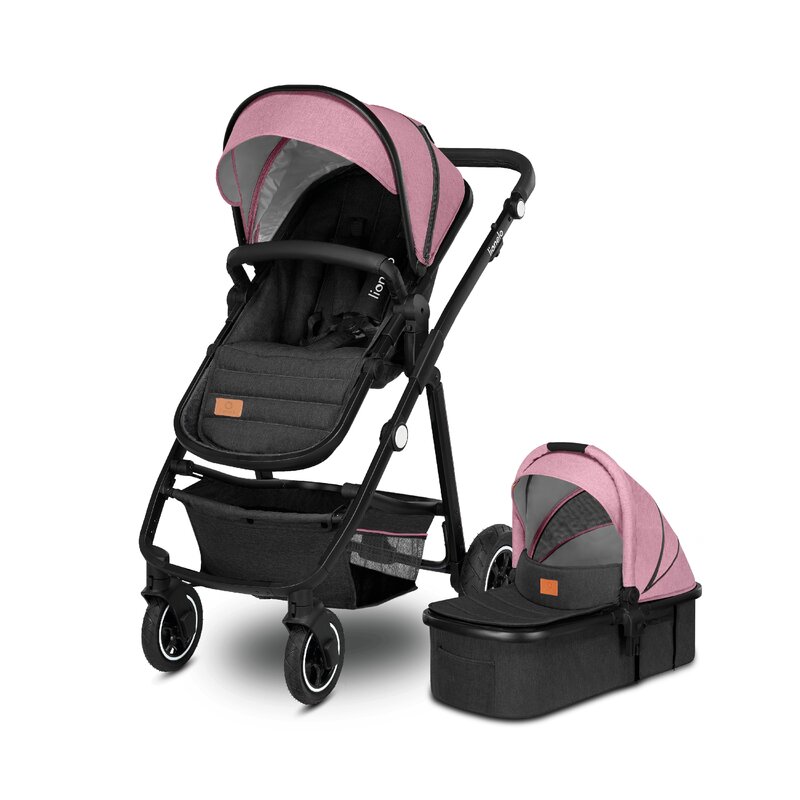 Carucior 2 in 1 Reversibil Amber, de la nastere pana la 22 kg, Pink Rose, Lionelo